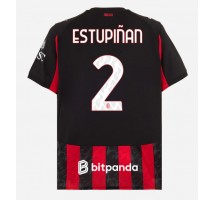 AC Milan Pervis Estupinan #2 Koszulka Podstawowa 2025-26 Krótki Rękaw